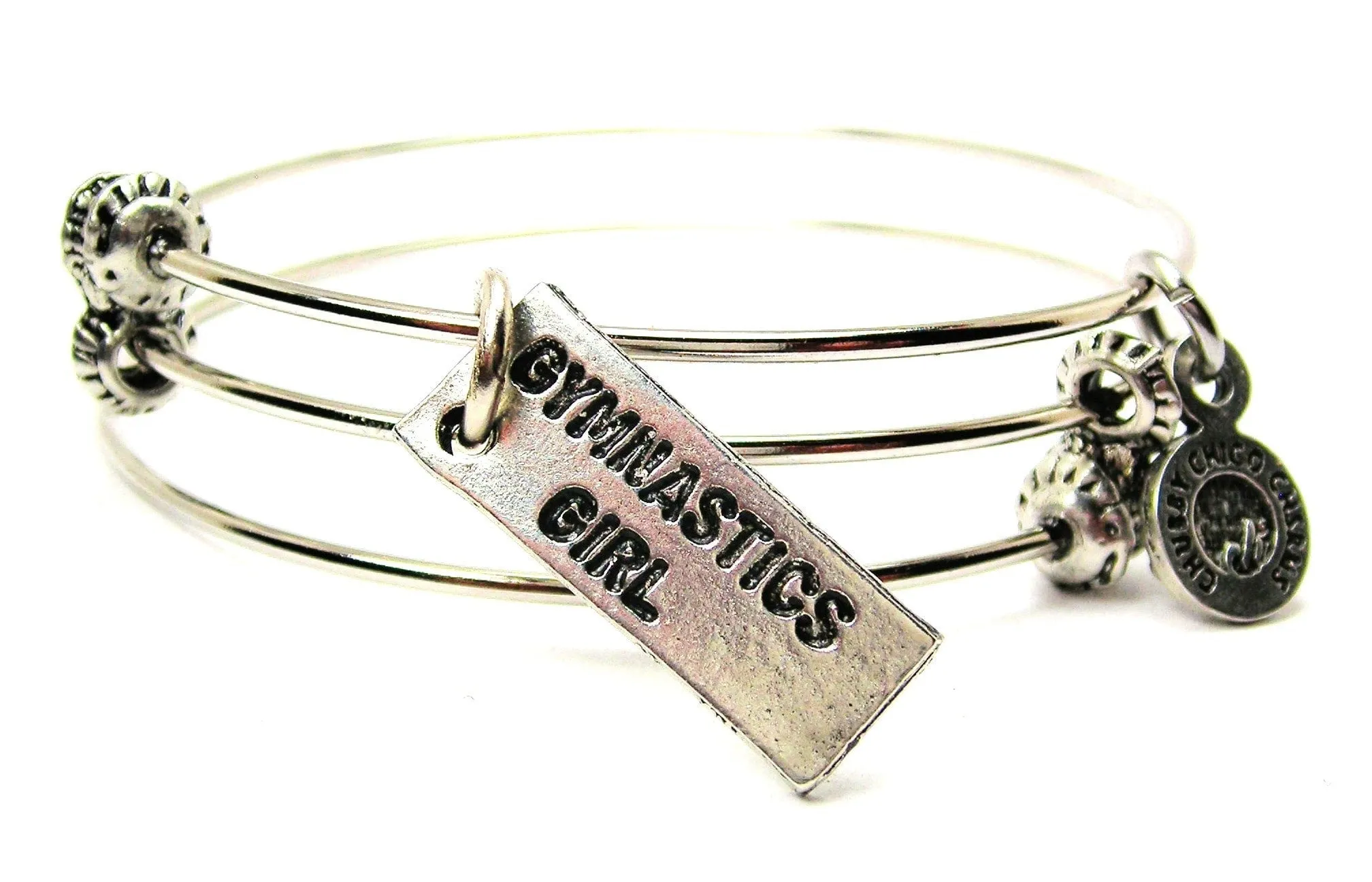 Gymnastics Girl Triple Style Expandable Bangle Bracelet