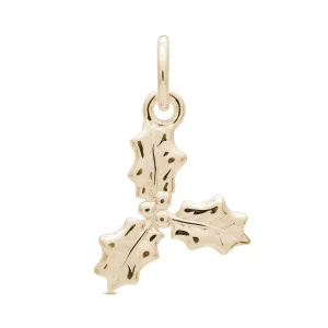 Holly Leaf Solid Gold Charm