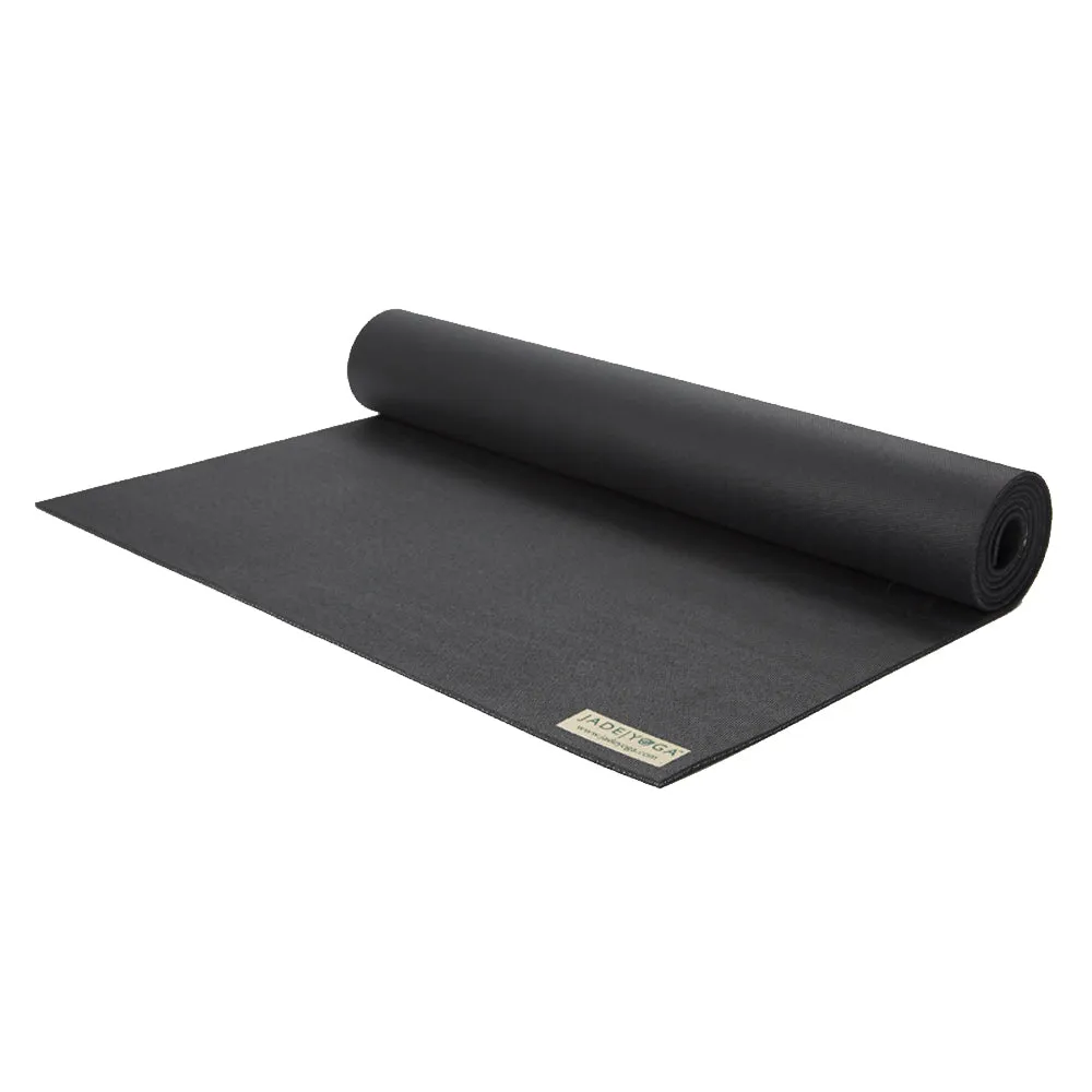 Jade Yoga Harmony Mat- Black & Jade Yoga Cork Yoga Block - Small   Jade Yoga Plant Based Mat Wash - 8 oz Starter Kit