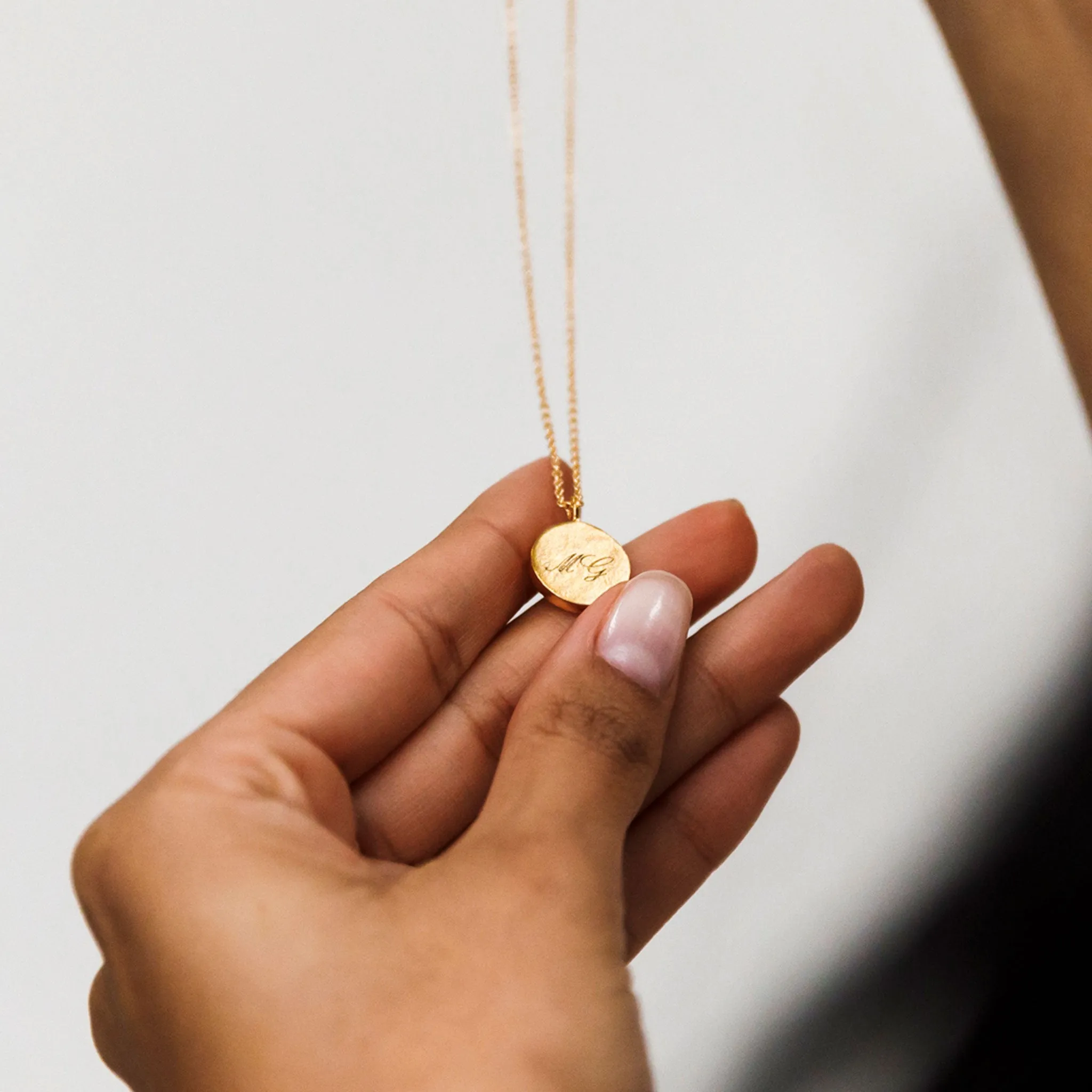 January Garnet Mini Sundial Birthstone Necklace