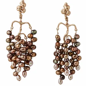 Julie Cohn Wisteria Bronze Pearl Earrings