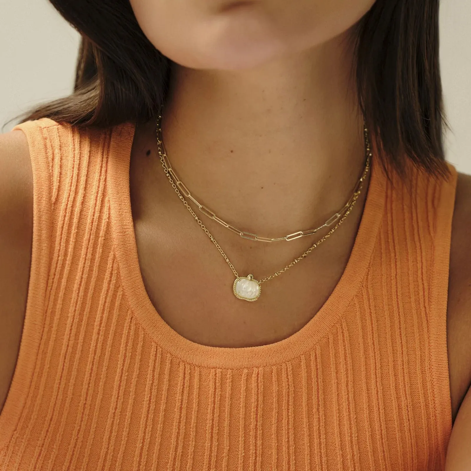 Kendra Scott Gold Ivory Pumpkin Necklace