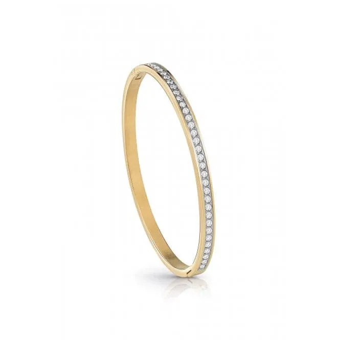 Ladies Gold Plated Clear Crystal Bangle UBB02248YGL