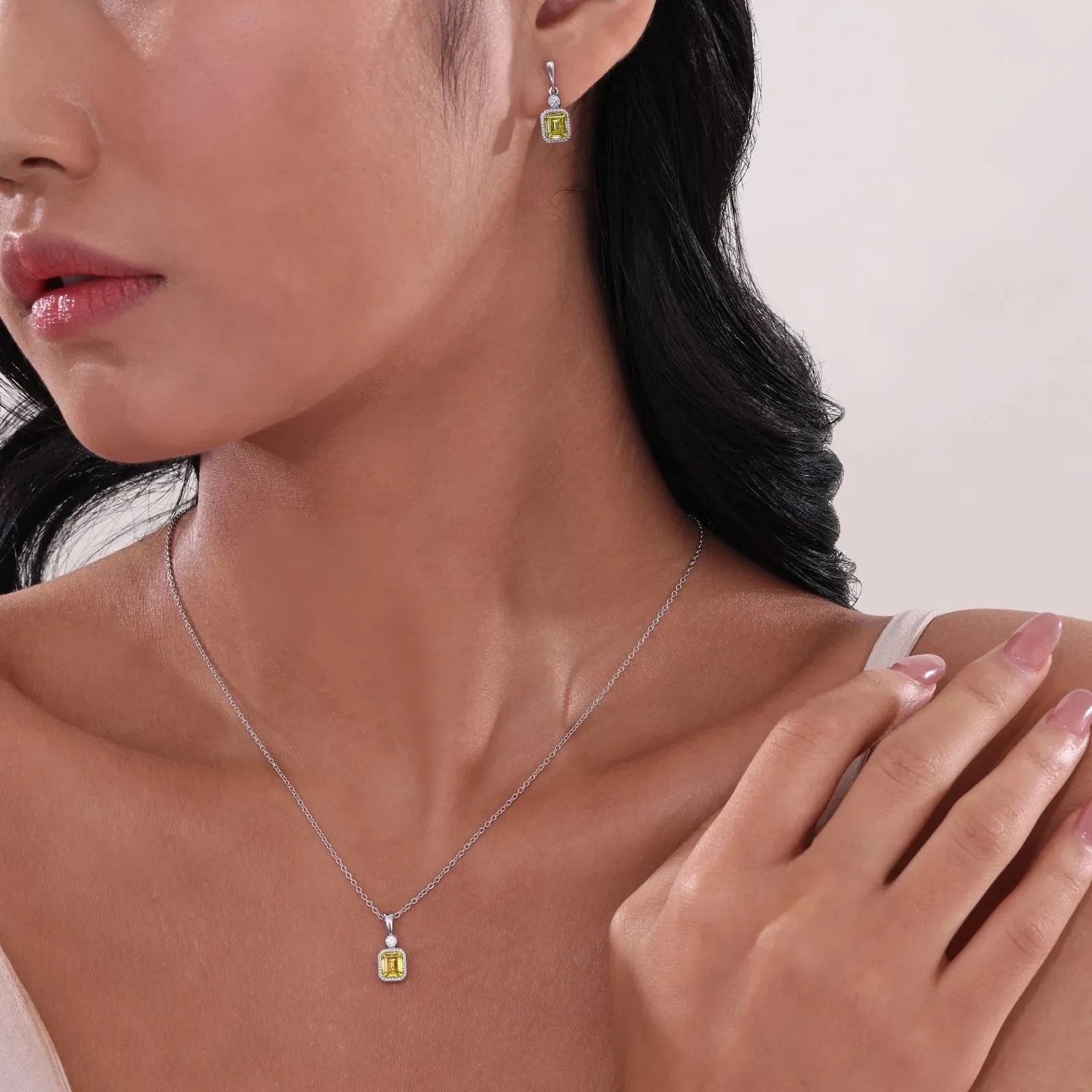 Lafonn Simulated Diamond & Canary Drop Necklace P0314CAP20