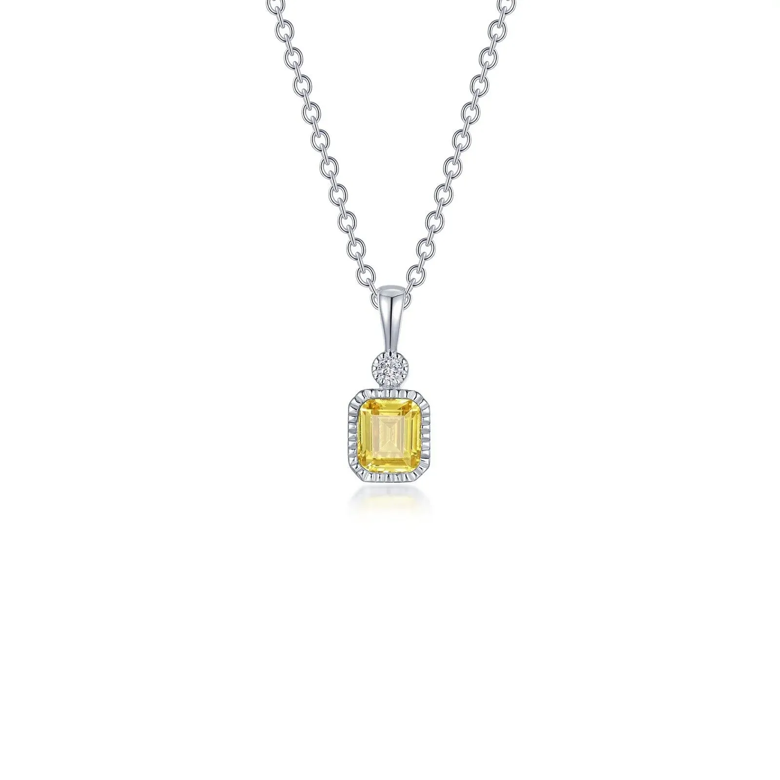 Lafonn Simulated Diamond & Canary Drop Necklace P0314CAP20