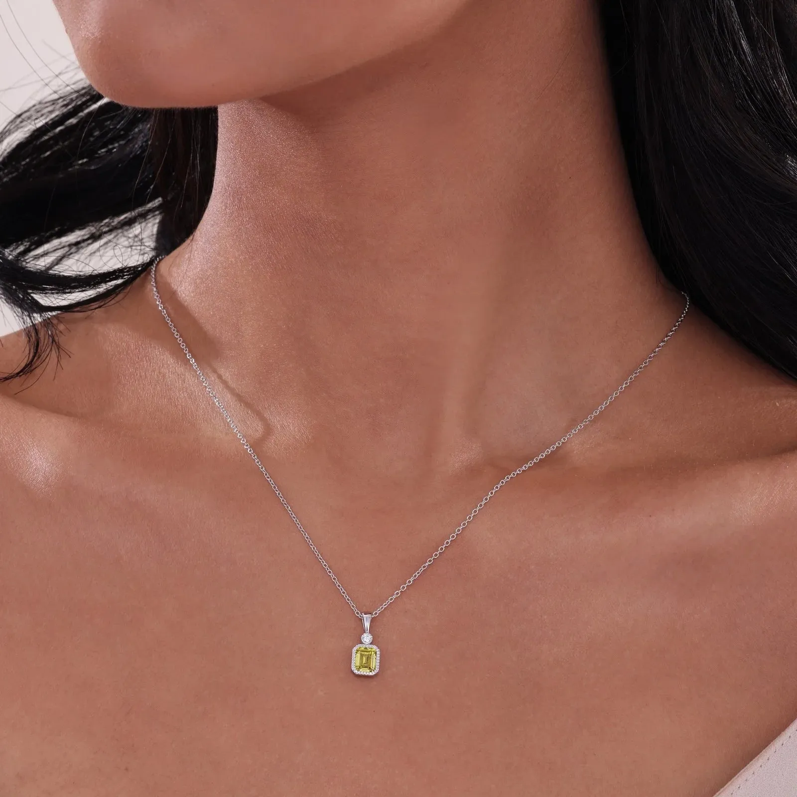 Lafonn Simulated Diamond & Canary Drop Necklace P0314CAP20