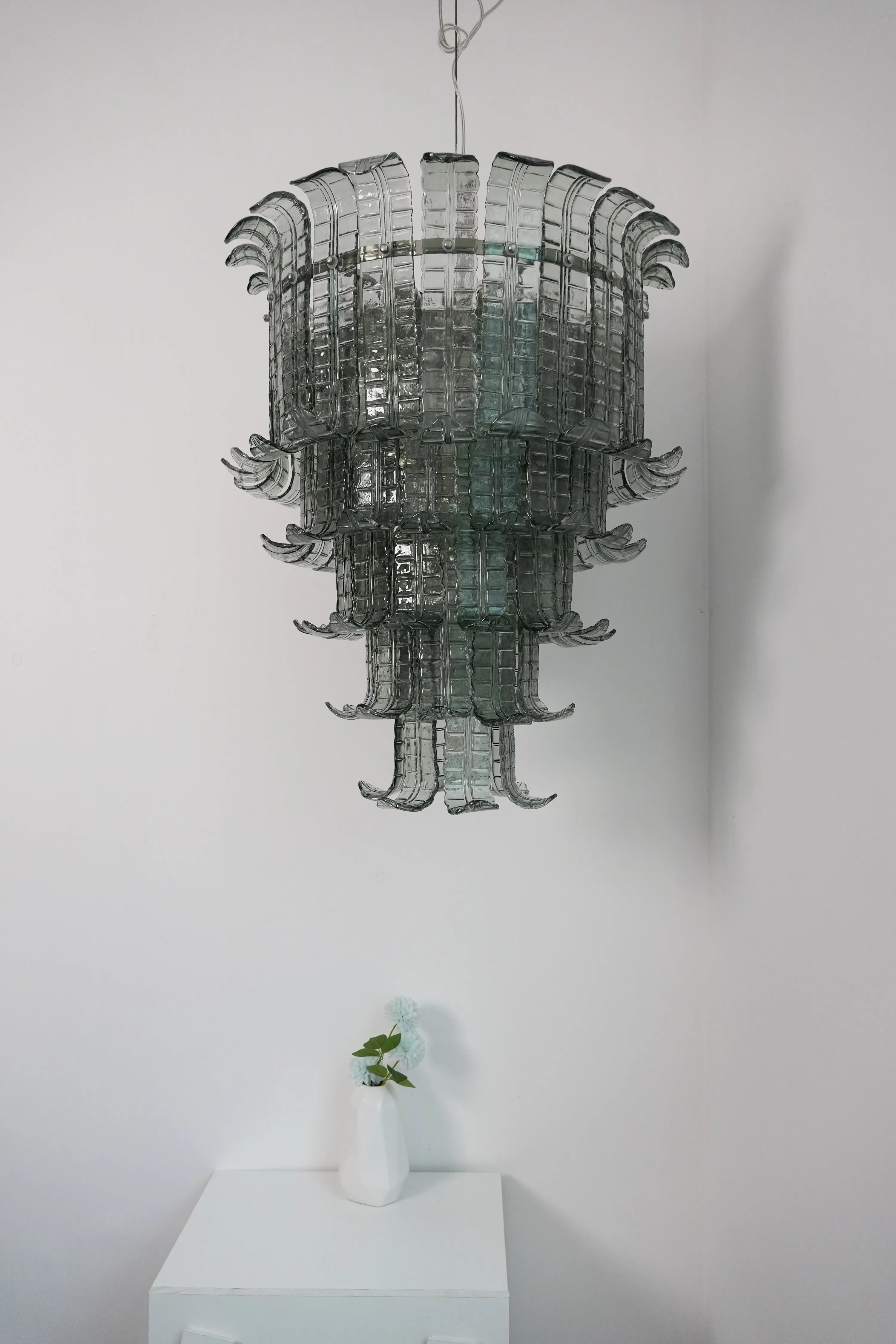 Leaf-Shaped Cascading Murano Chandelier