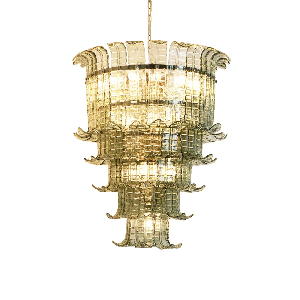 Leaf-Shaped Cascading Murano Chandelier