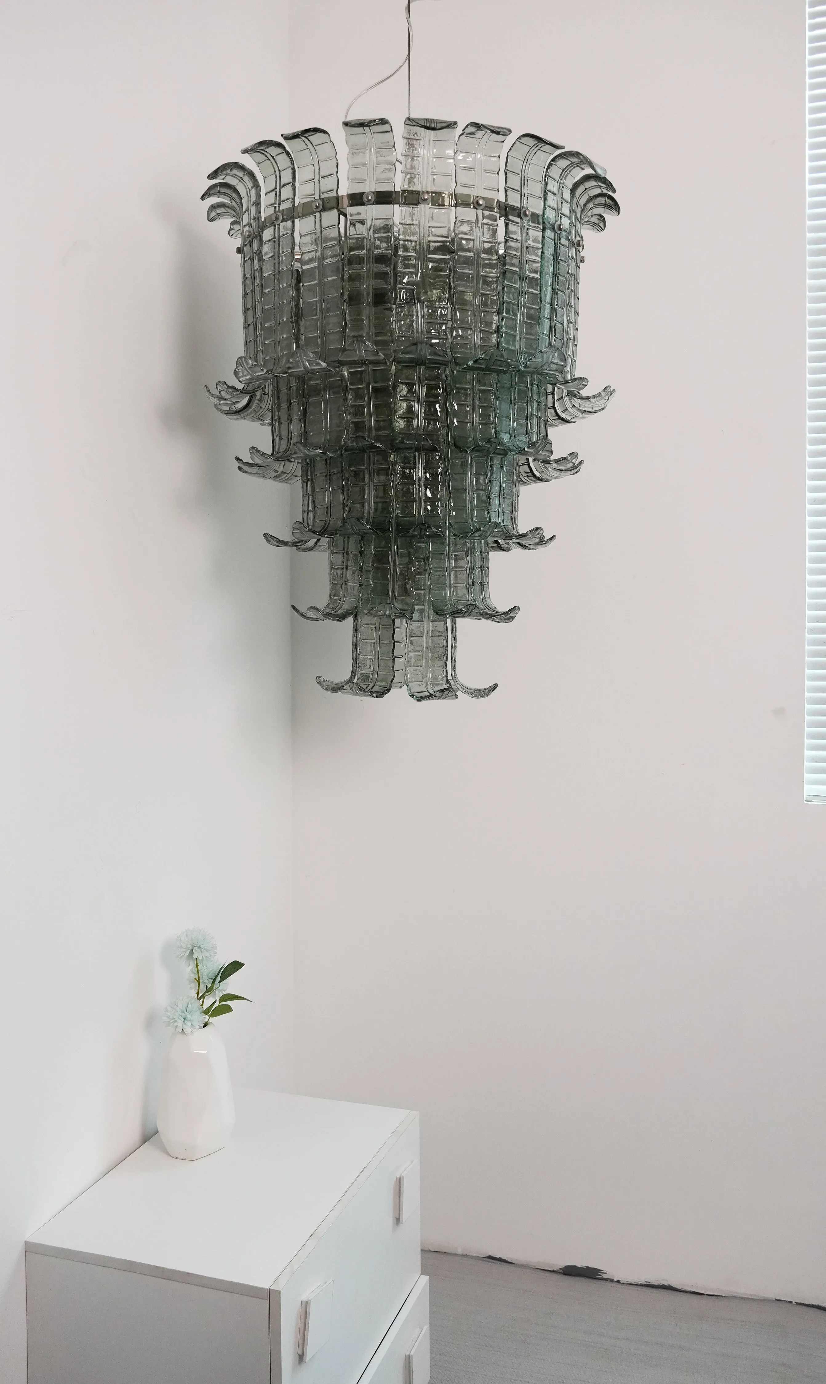 Leaf-Shaped Cascading Murano Chandelier