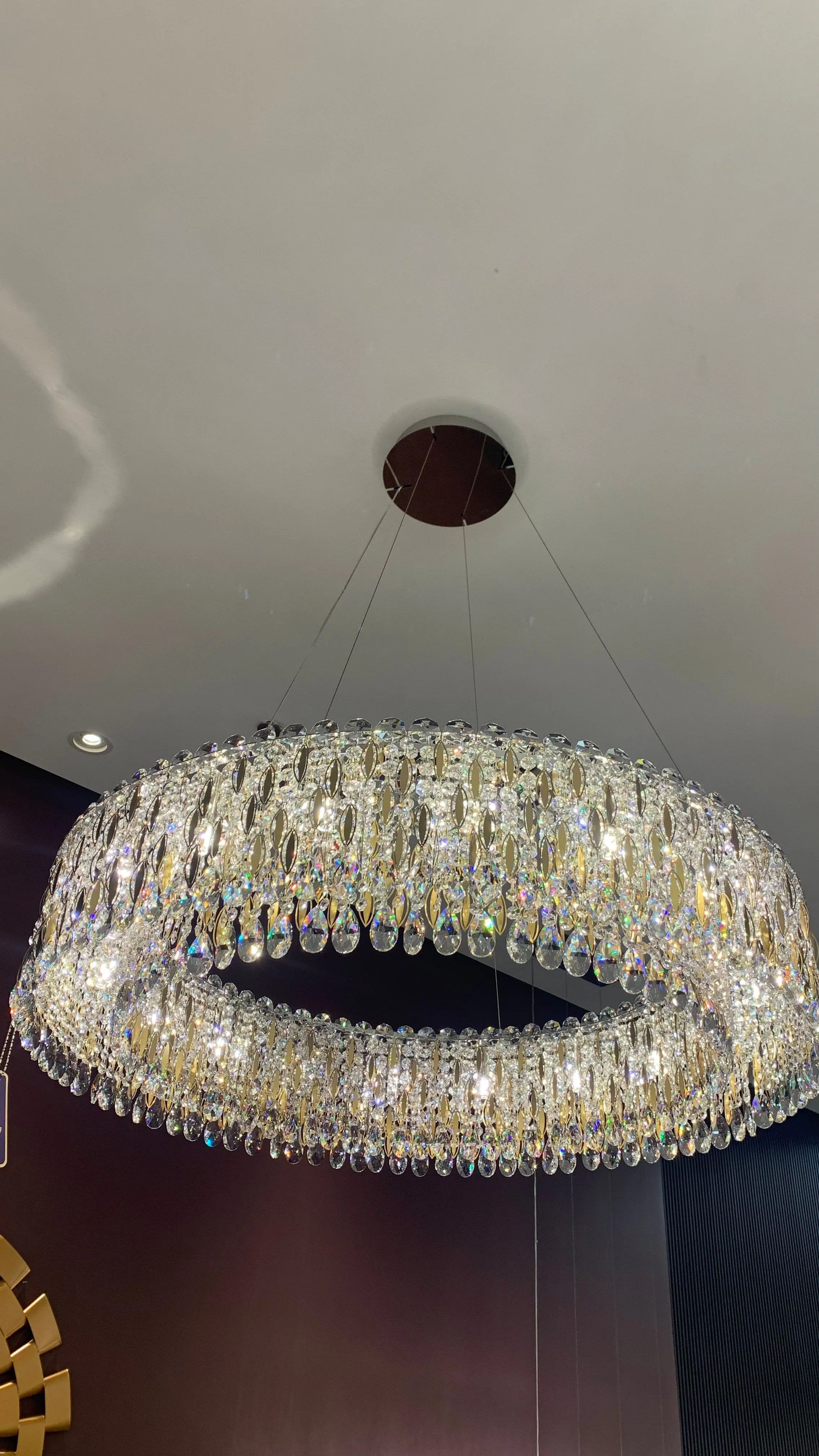 Light Luxury Crystal Beads Drum Collection Flush Mounted/Rectangle/Round Chandelier