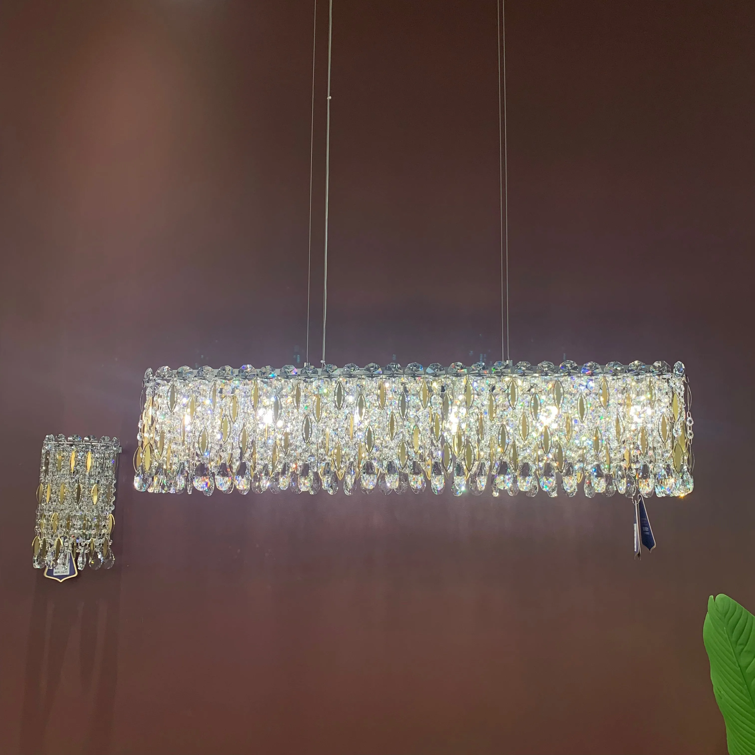 Light Luxury Crystal Beads Drum Collection Flush Mounted/Rectangle/Round Chandelier