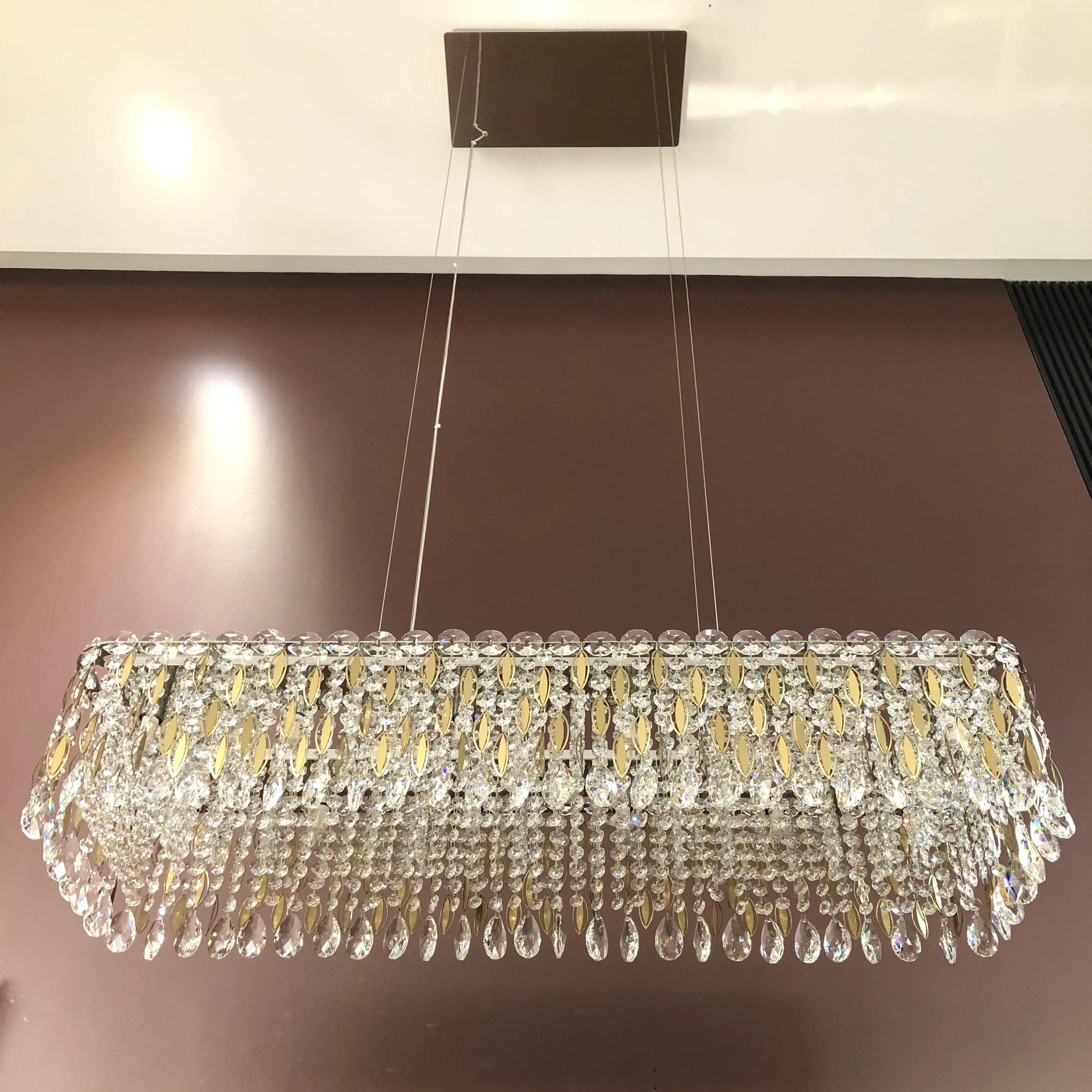 Light Luxury Crystal Beads Drum Collection Flush Mounted/Rectangle/Round Chandelier