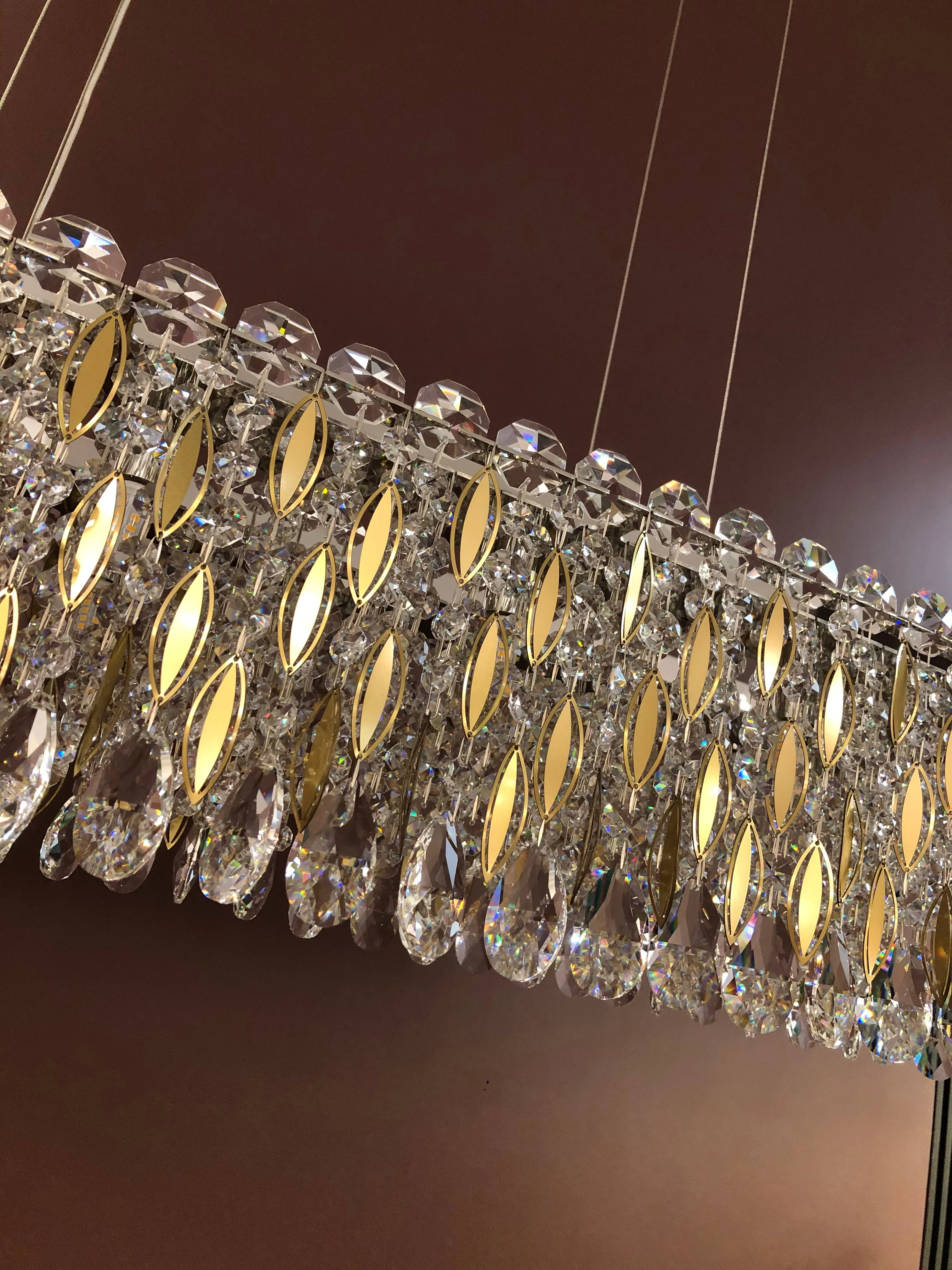 Light Luxury Crystal Beads Drum Collection Flush Mounted/Rectangle/Round Chandelier