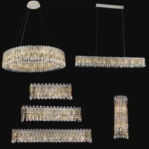 Light Luxury Crystal Beads Drum Collection Flush Mounted/Rectangle/Round Chandelier