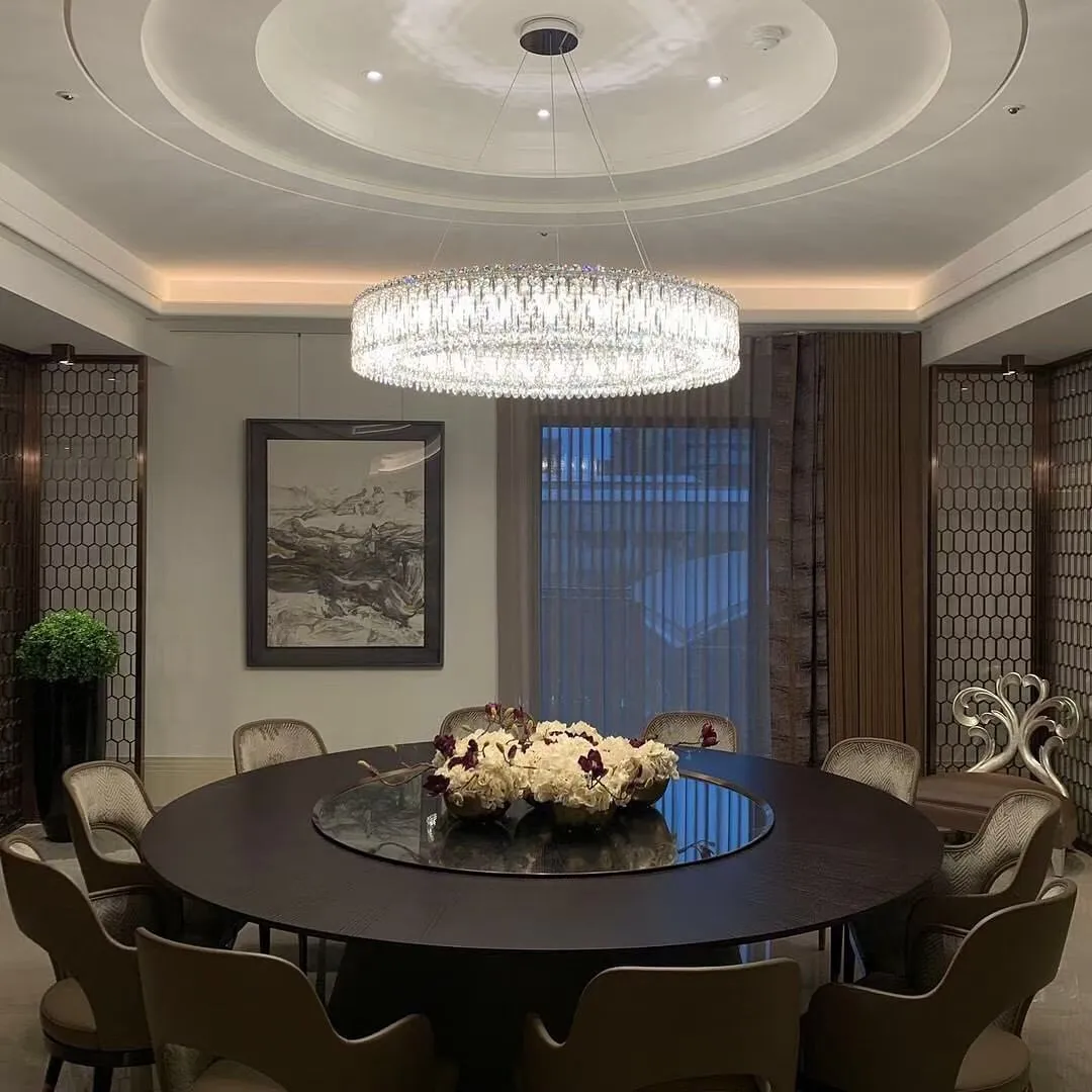 Light Luxury Crystal Beads Drum Collection Flush Mounted/Rectangle/Round Chandelier