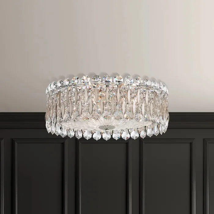 Light Luxury Crystal Beads Drum Collection Flush Mounted/Rectangle/Round Chandelier