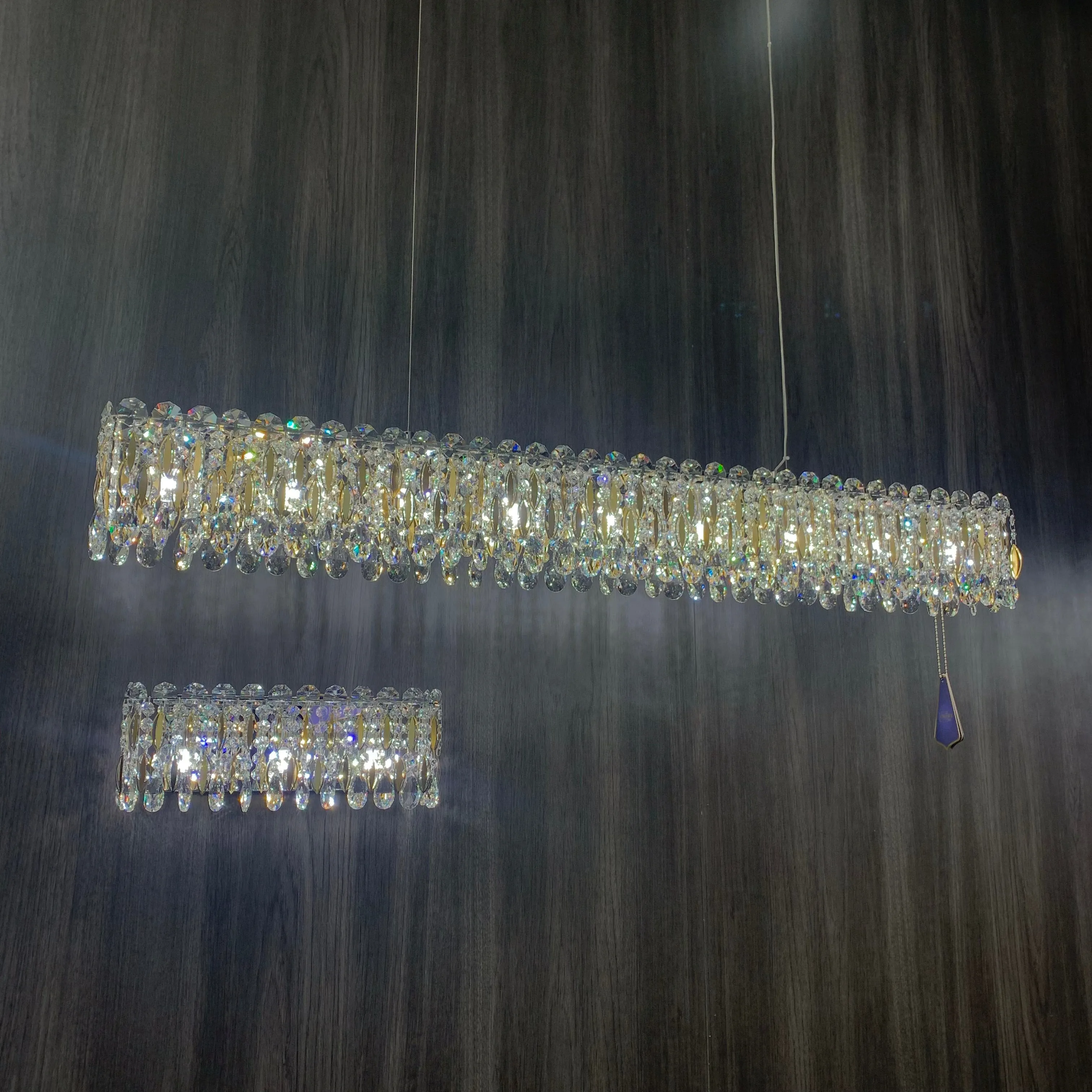 Light Luxury Crystal Beads Drum Collection Flush Mounted/Rectangle/Round Chandelier