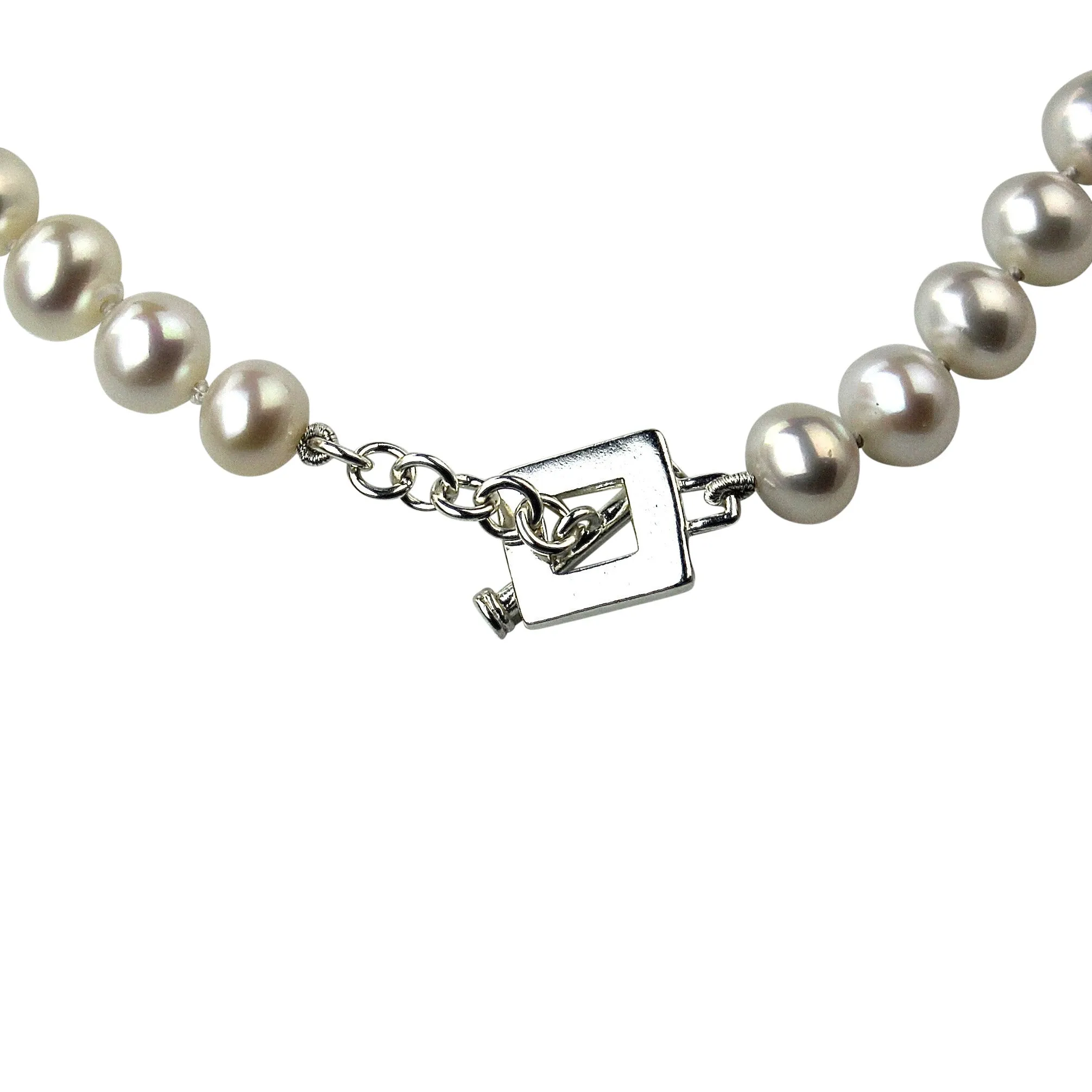 Long Single Strand Pearl Necklace | AAA 7.5-8mm Natural White Freshwater Cultured