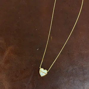 LUXE MOP PEARL HEART MAMA NECKLACE