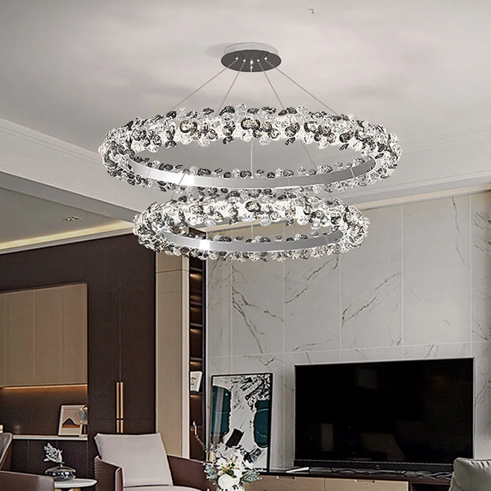 Luxury Crystal LED Chandelier – Modern Hanging Design – Foyer – Dinning – Bedroom Décor