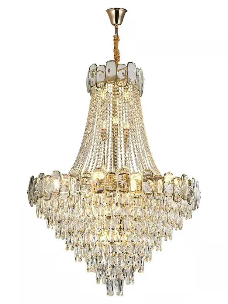 Luxury Funnel Crystal Chandelier for High-ceiling