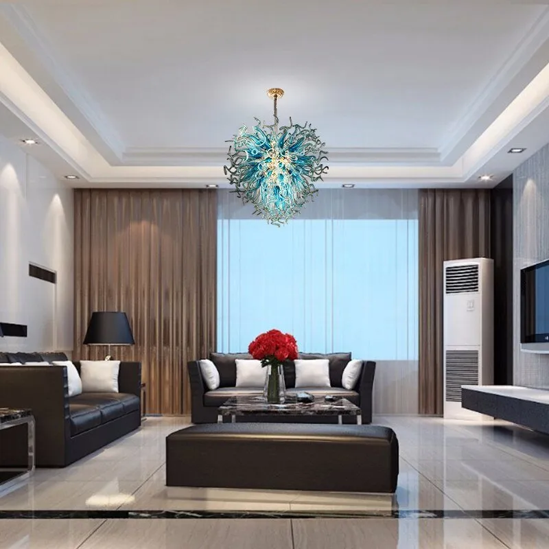 Luxury LED Hand Blown Glass Chandeliers for Living Room