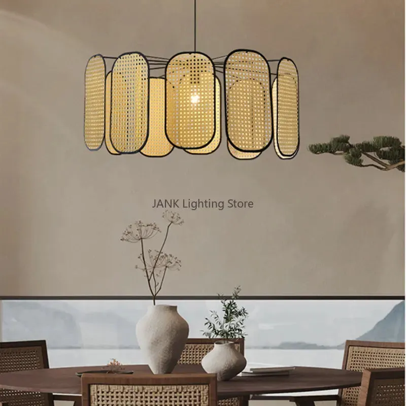 Mansion Bamboo Core Rattan LED Chandelier - Indoor Decorative Lighting