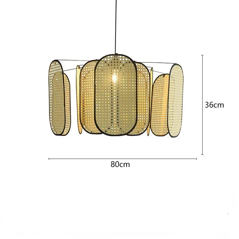 Mansion Bamboo Core Rattan LED Chandelier - Indoor Decorative Lighting