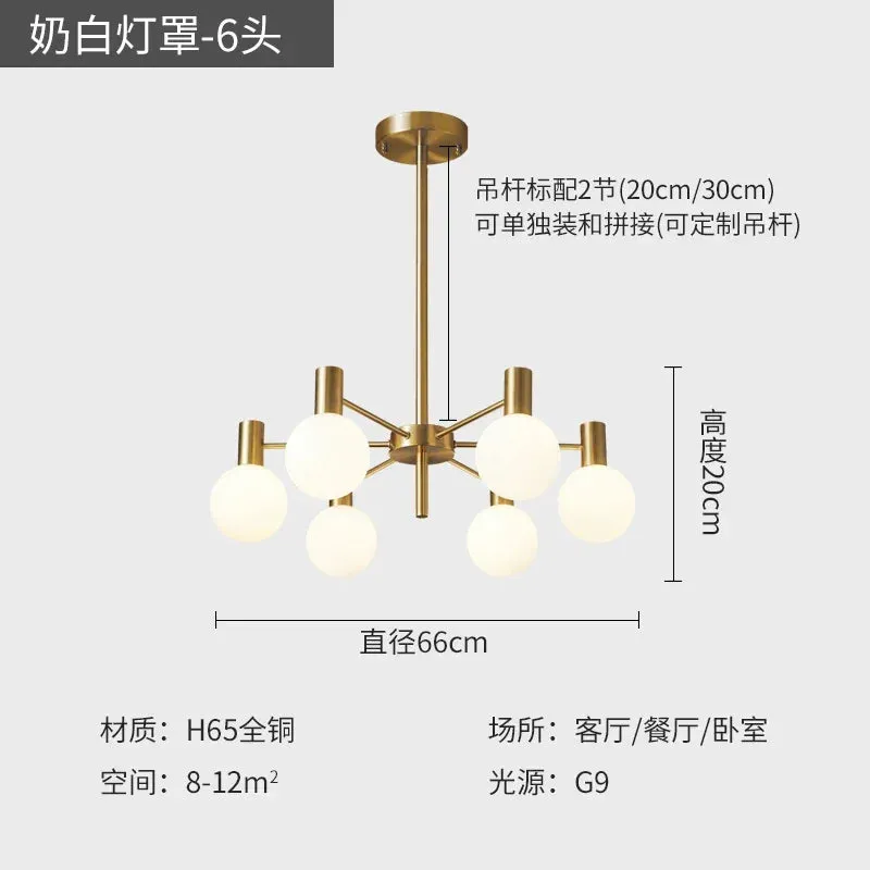 Mansion Copper Magic Bean Chandelier: LED Pendant Light for Luxury Living Room & Restaurant