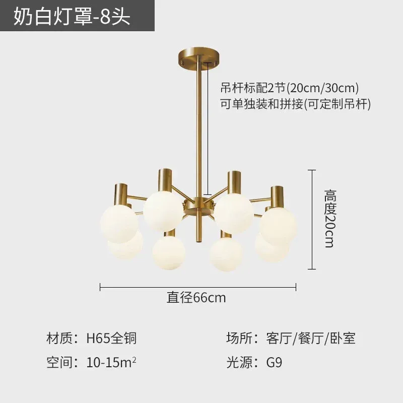 Mansion Copper Magic Bean Chandelier: LED Pendant Light for Luxury Living Room & Restaurant