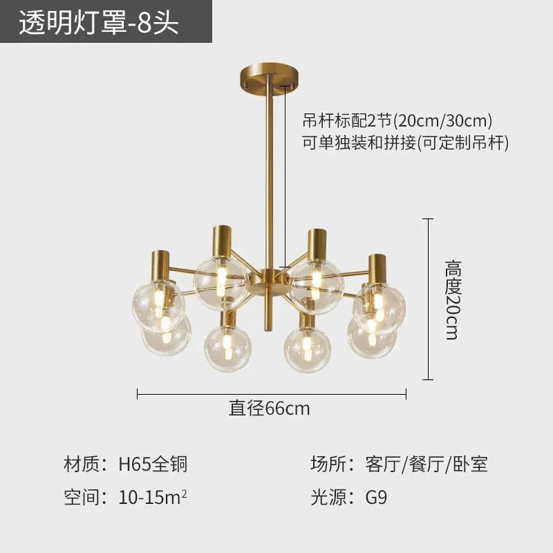 Mansion Copper Magic Bean Chandelier: LED Pendant Light for Luxury Living Room & Restaurant