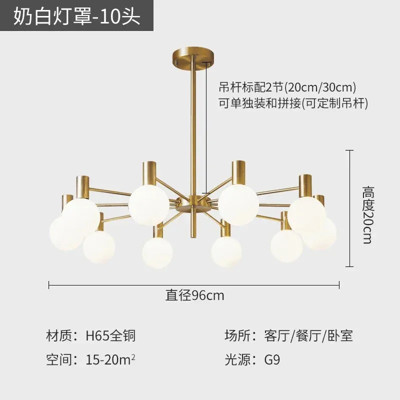 Mansion Copper Magic Bean Chandelier: LED Pendant Light for Luxury Living Room & Restaurant