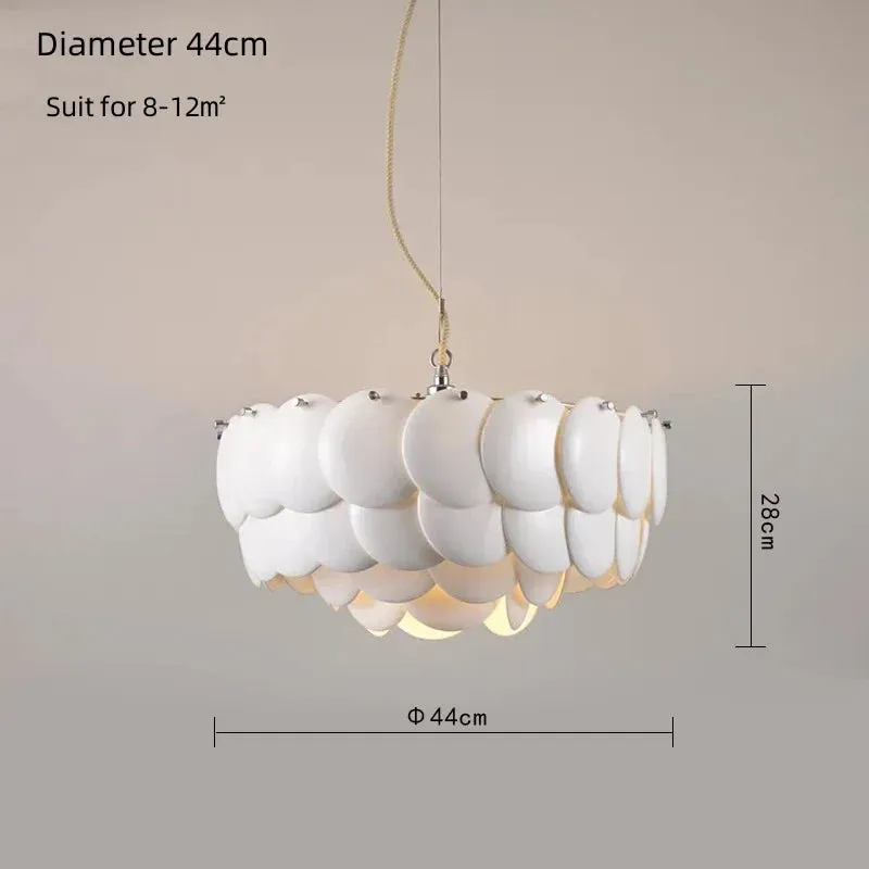 Mansion White Ceramic Chandelier: Luxury LED Lighting for Romantic Home Decor