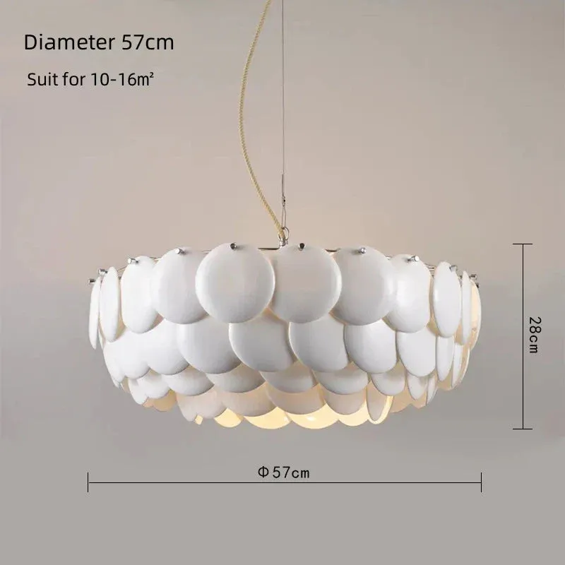 Mansion White Ceramic Chandelier: Luxury LED Lighting for Romantic Home Decor