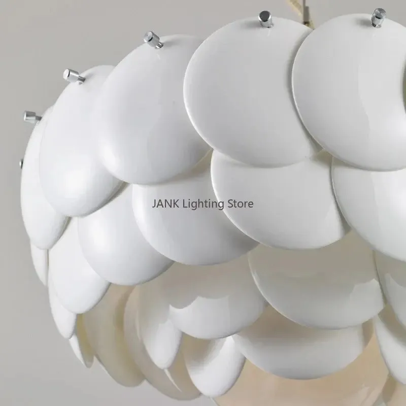 Mansion White Ceramic Chandelier: Luxury LED Lighting for Romantic Home Decor