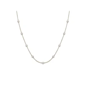 Mikimoto 18K Yellow Gold Cultured Pearl Station Necklace, 16-18in