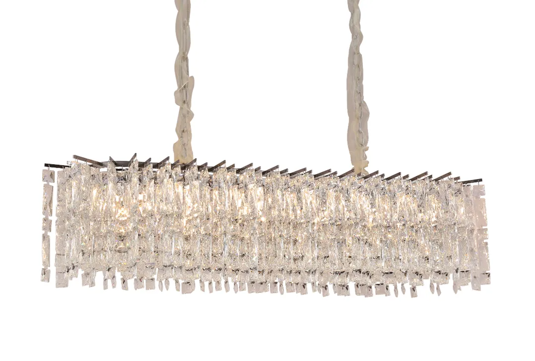 Modern Luxury Round/Rectangle Ice Crystal Chandelier in Chrome Finish for Living/Dining Room/Bedroom