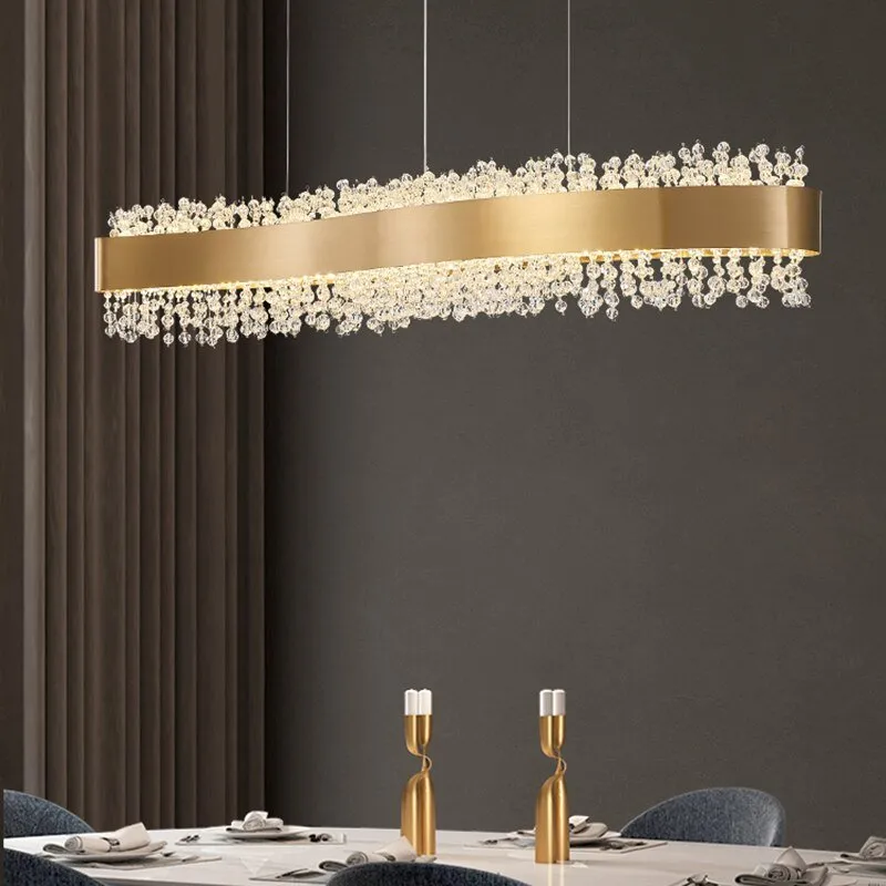 Modern S Shape Crystal Chandelier Lighting Dining Room Kitchen Island