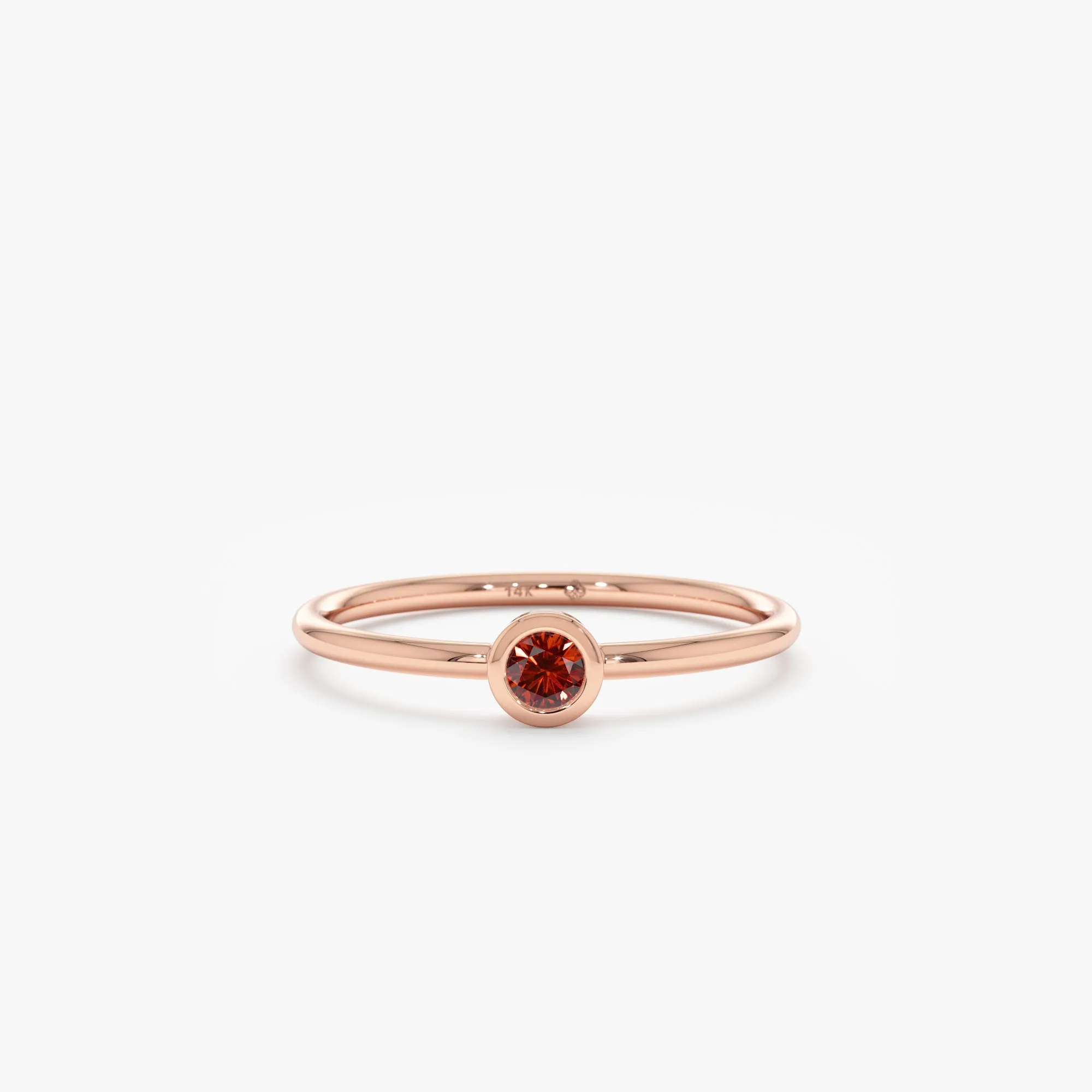 Natural Garnet Bezel Ring, Vienna