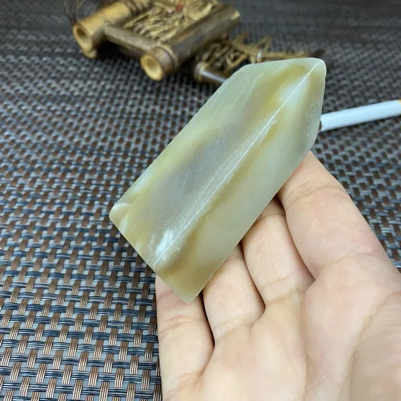 Natural Hetian Jade Rough Nephrite Raw (171g,7.5X3.7X2.2cm)