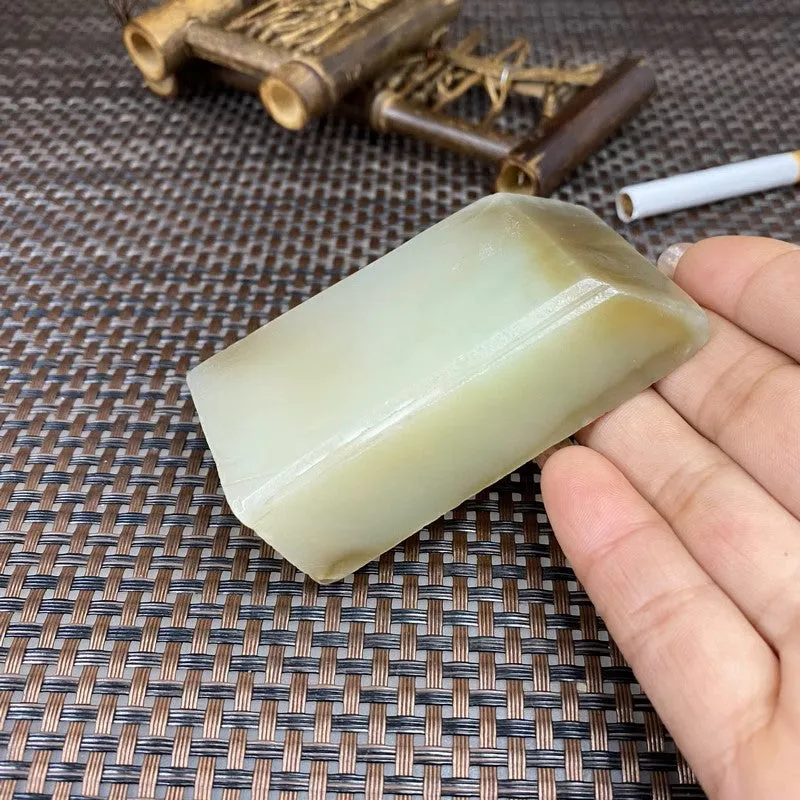 Natural Hetian Jade Rough Nephrite Raw (171g,7.5X3.7X2.2cm)