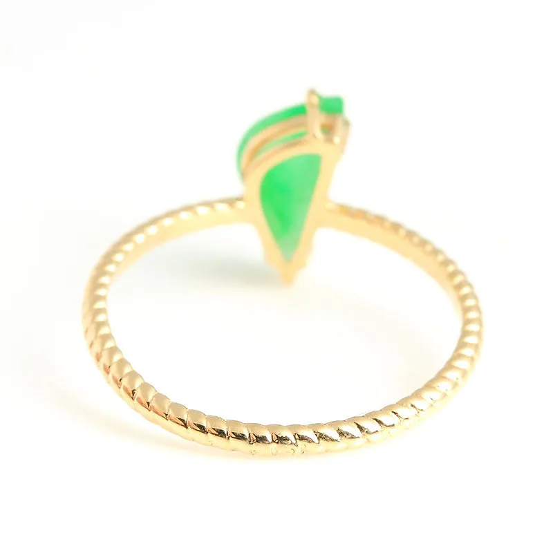 Natural Jade Ring Jadeite Gold Ring R1