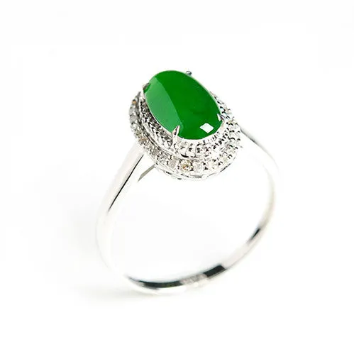 Natural Jade Ring Jadeite Gold Ring RG22