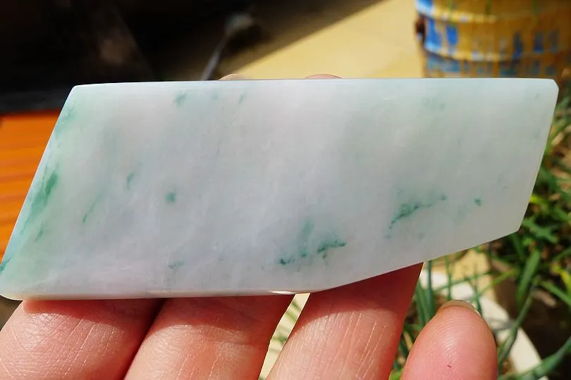 Natural Jade Rough Jadeite Raw (33g,7.8X3X0.45cm)