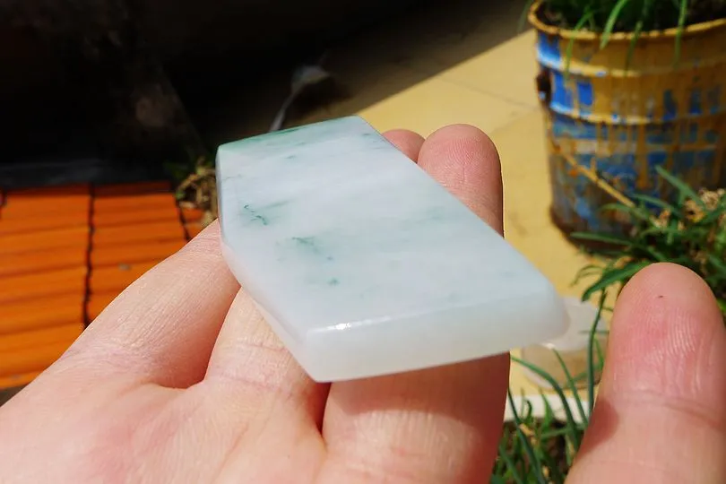 Natural Jade Rough Jadeite Raw (33g,7.8X3X0.45cm)