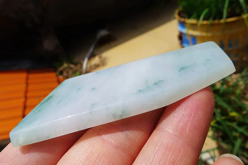 Natural Jade Rough Jadeite Raw (33g,7.8X3X0.45cm)