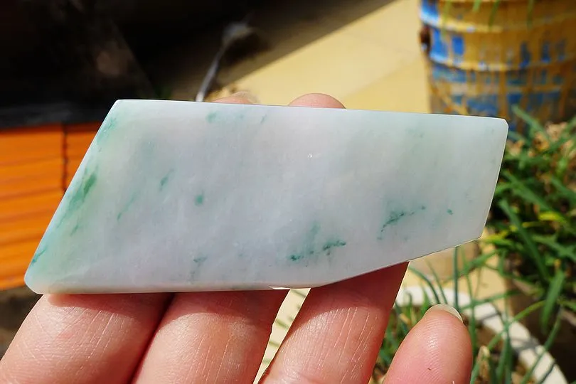 Natural Jade Rough Jadeite Raw (33g,7.8X3X0.45cm)