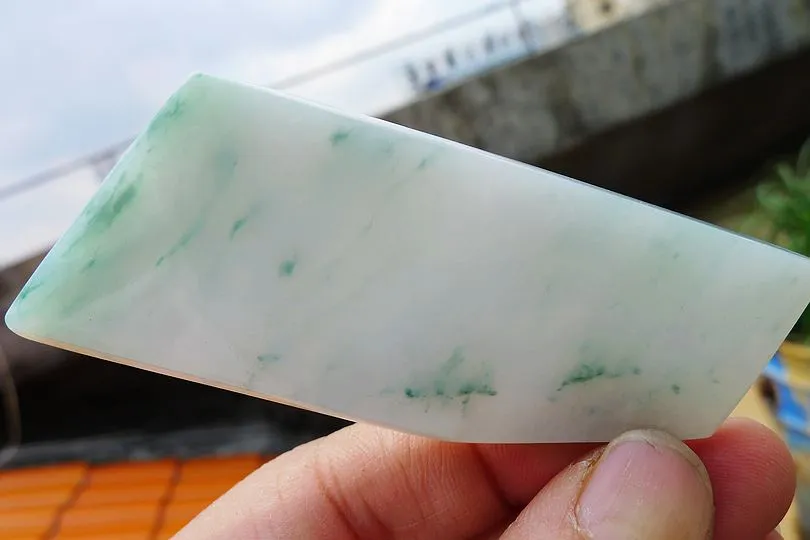 Natural Jade Rough Jadeite Raw (33g,7.8X3X0.45cm)