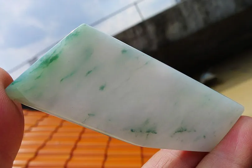 Natural Jade Rough Jadeite Raw (33g,7.8X3X0.45cm)