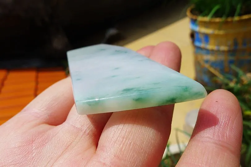 Natural Jade Rough Jadeite Raw (33g,7.8X3X0.45cm)